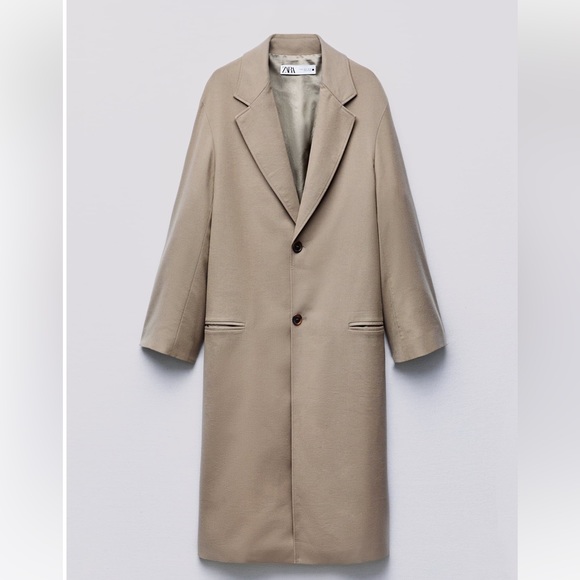 ZARA STRAIGHT CUT ZW WOOL COAT LIMITED EDITION - Picture 7 of 11